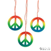Bulk Rainbow Peace Sign Necklaces<br>48 piece(s)